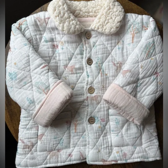 Elegant Baby Pony Meadow Organic Muslin Quilted Jacket 9-12 Months - Picture 5 of 17